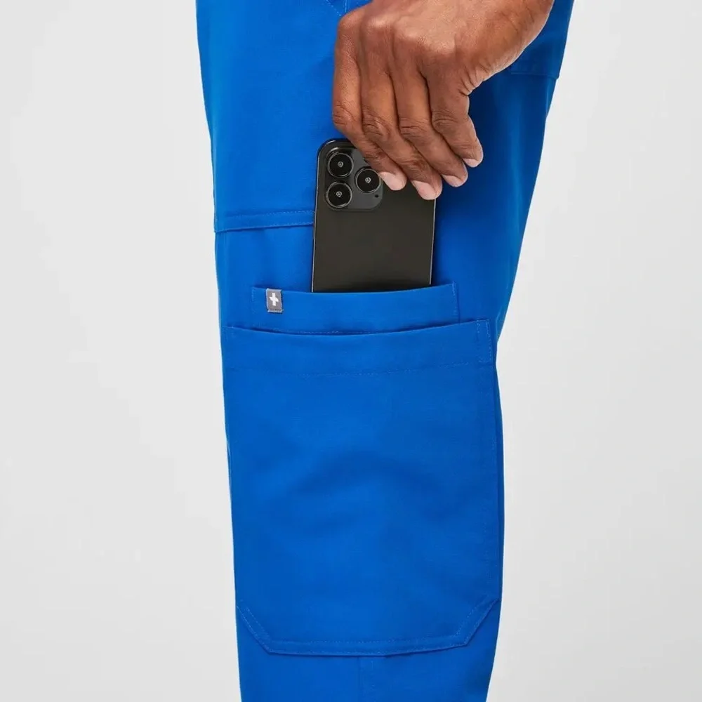Figs Men's CAIRO ZIP FLY SCRUB PANTS in royal Blue Sz M